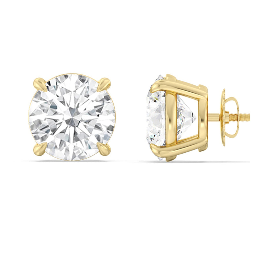 Certified Luxe Four Prong Lab Diamond Stud Earrings (IGI G+ VS+) with 14KT Yellow Gold / Lab / 10 Cut Diamond in 14KT Yellow Gold / Lab / 10 view 4
