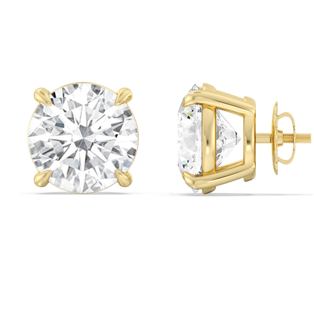 Certified Luxe Four Prong Lab Diamond Stud Earrings (IGI G+ VS+) with 14KT Yellow Gold / Lab / 12 Cut Diamond in 14KT Yellow Gold / Lab / 12 view 4
