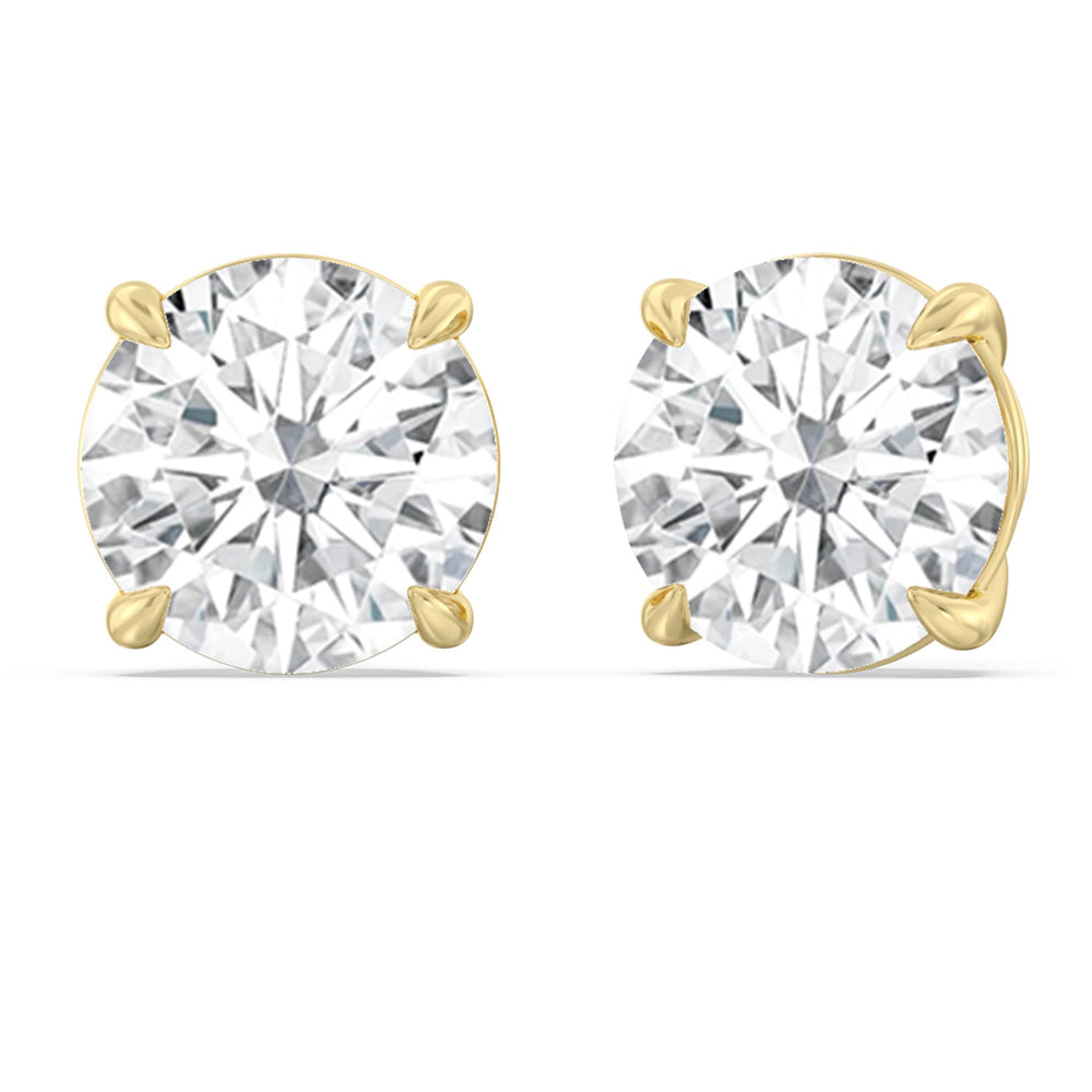 Certified Luxe Four Prong Lab Diamond Stud Earrings (IGI G+ VS+) with 14KT Yellow Gold / Lab / 20 Cut Diamond in 14KT Yellow Gold / Lab / 20 view 1
