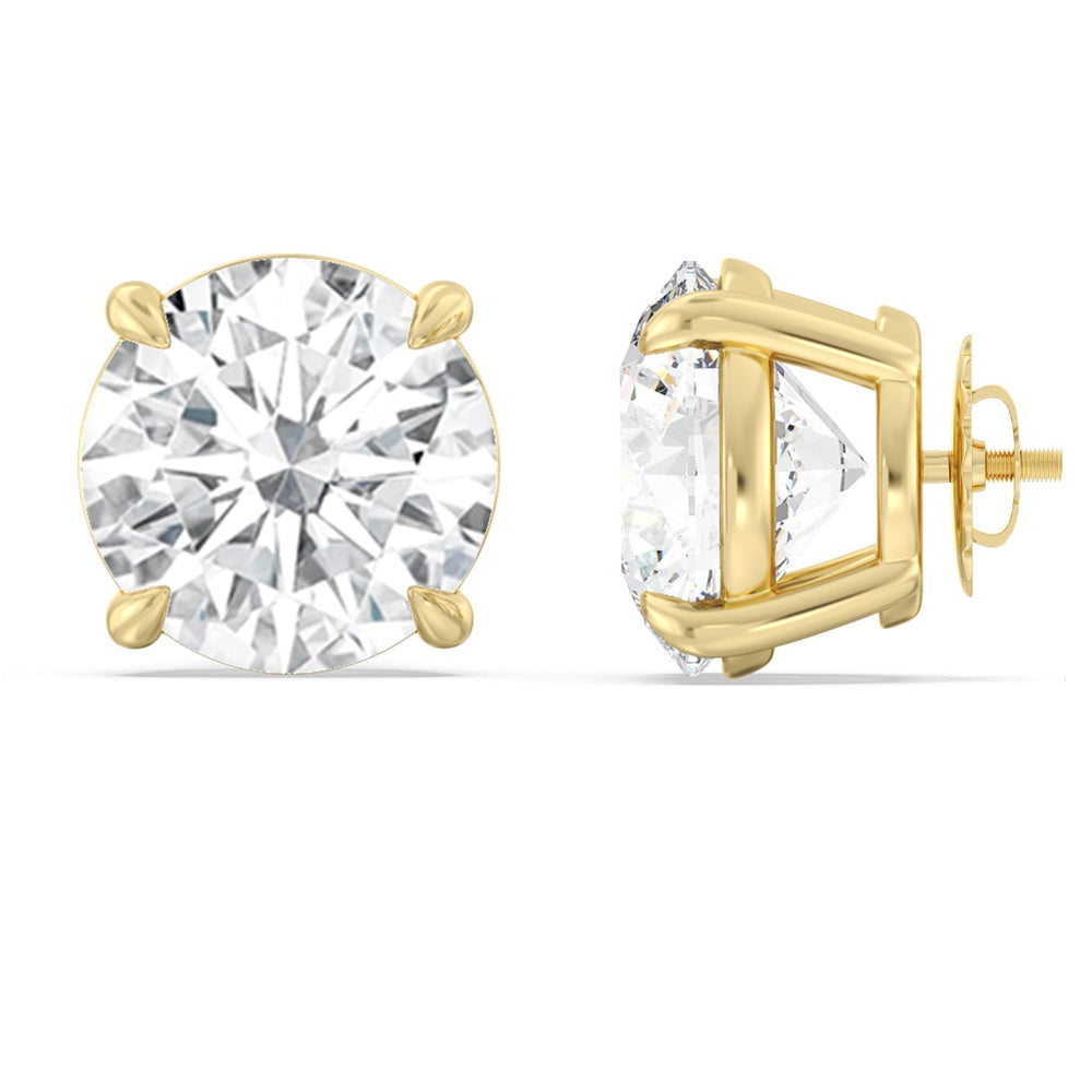 Certified Luxe Four Prong Lab Diamond Stud Earrings (IGI G+ VS+) with 14KT Yellow Gold / Lab / 20 Cut Diamond in 14KT Yellow Gold / Lab / 20 view 4
