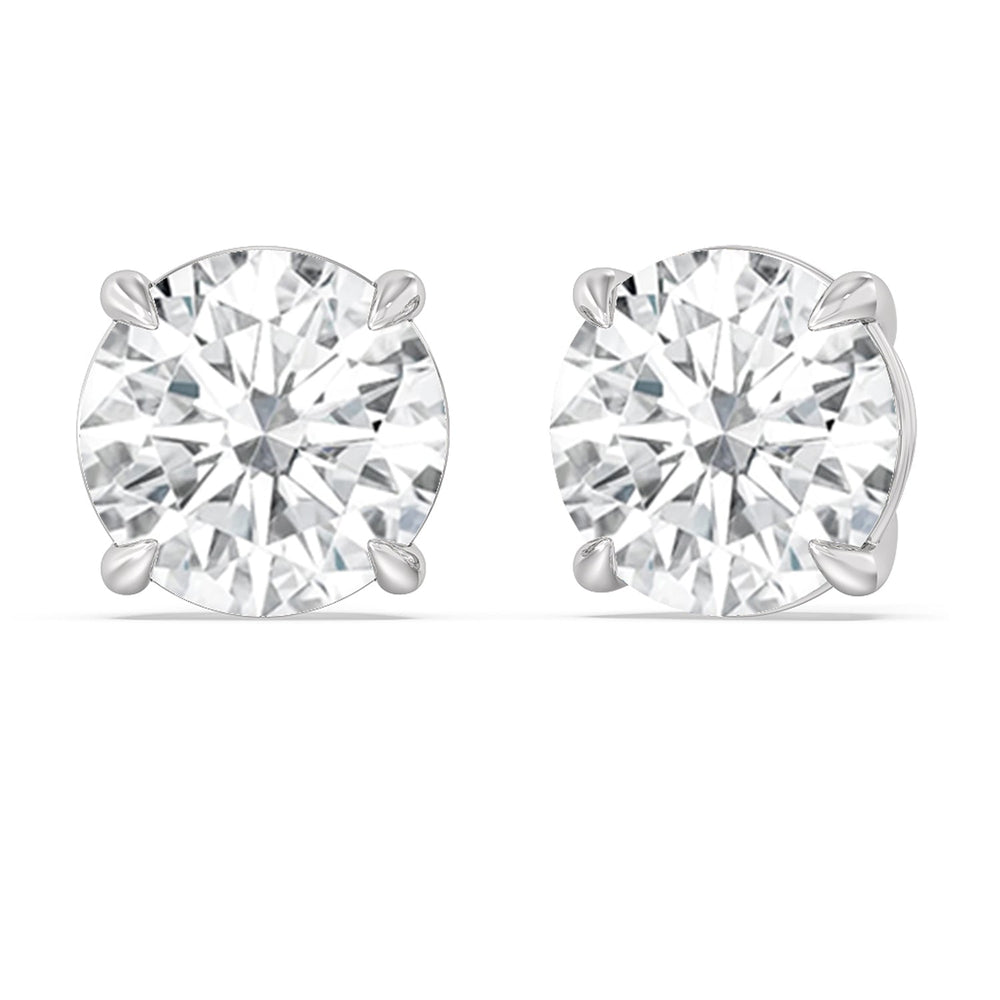 Certified Luxe Four Prong Lab Diamond Stud Earrings (IGI G+ VS+) with 14KT White Gold / Lab / 16 Cut Diamond in 14KT White Gold / Lab / 16 view 1
