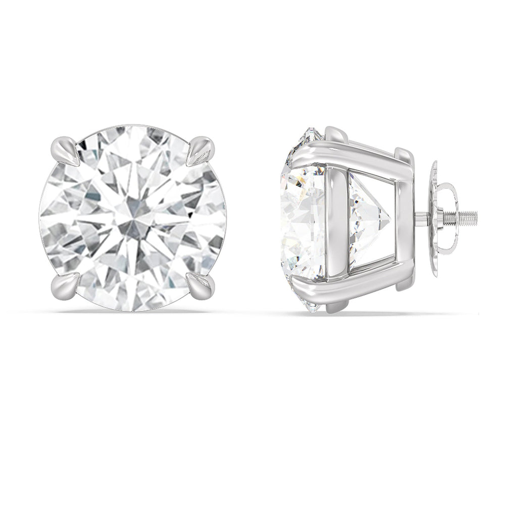 Certified Luxe Four Prong Lab Diamond Stud Earrings (IGI G+ VS+) with 14KT White Gold / Lab / 16 Cut Diamond in 14KT White Gold / Lab / 16 view 4
