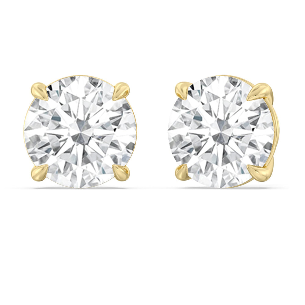 Certified Luxe Four Prong Lab Diamond Stud Earrings (IGI G+ VS+) with 14KT Yellow Gold / Lab / 16 Cut Diamond in 14KT Yellow Gold / Lab / 16 view 1

