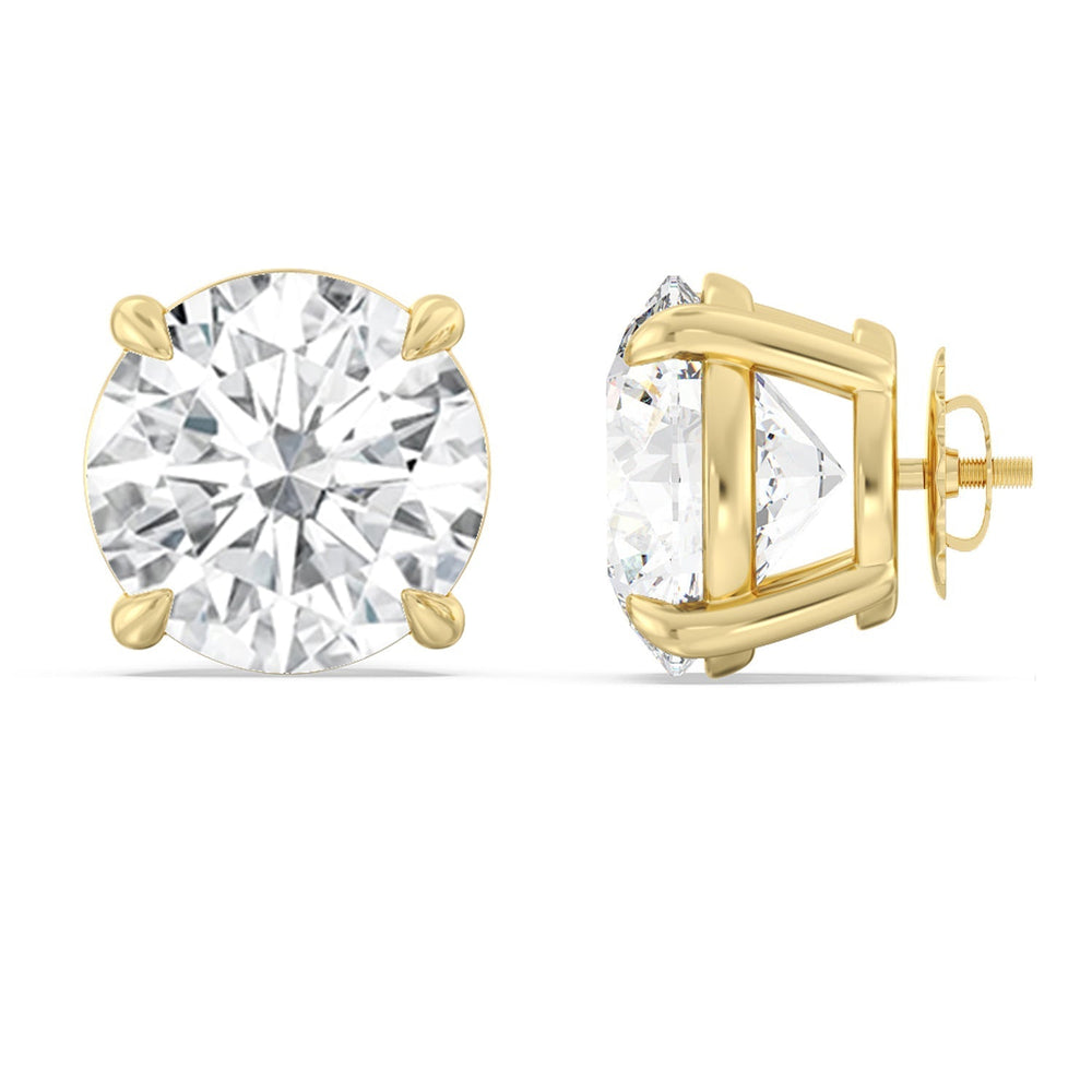 Certified Luxe Four Prong Lab Diamond Stud Earrings (IGI G+ VS+) with 14KT Yellow Gold / Lab / 16 Cut Diamond in 14KT Yellow Gold / Lab / 16 view 4
