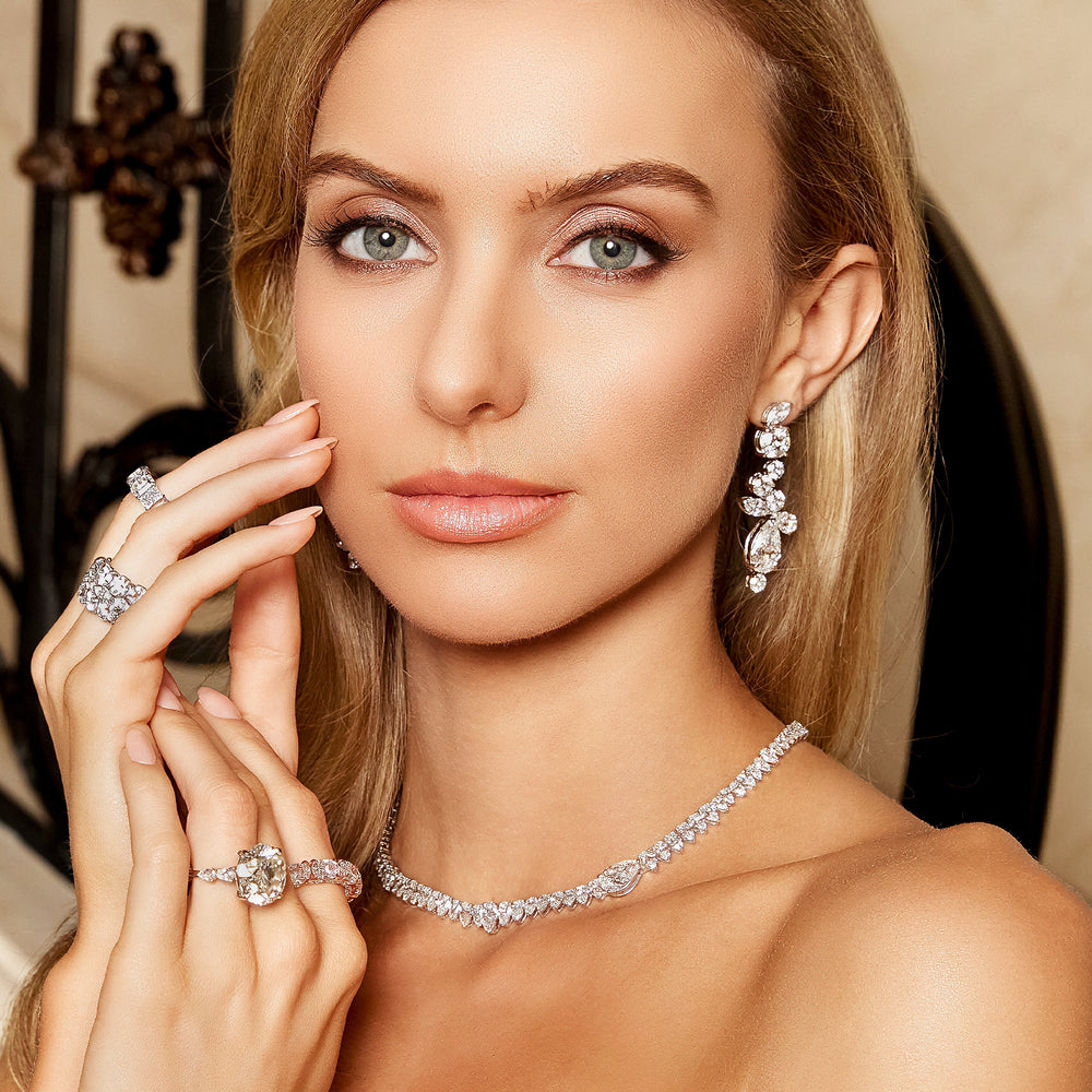 Model Wearing The Gaugain Earrings view