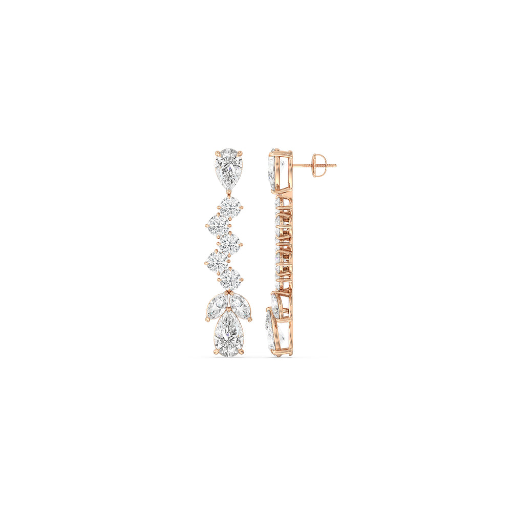 The Boch Reserve Earrings with 18KT Rose Gold / Lab / 22 1/2 Cut Diamond in 14KT Rose Gold / Lab / 22 1/2 view 2
