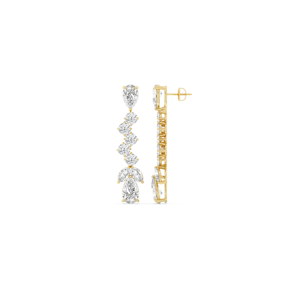 The Boch Reserve Earrings with 18KT Yellow Gold / Lab / 22 1/2 Cut Diamond in 14KT Yellow Gold / Lab / 22 1/2 view 2
