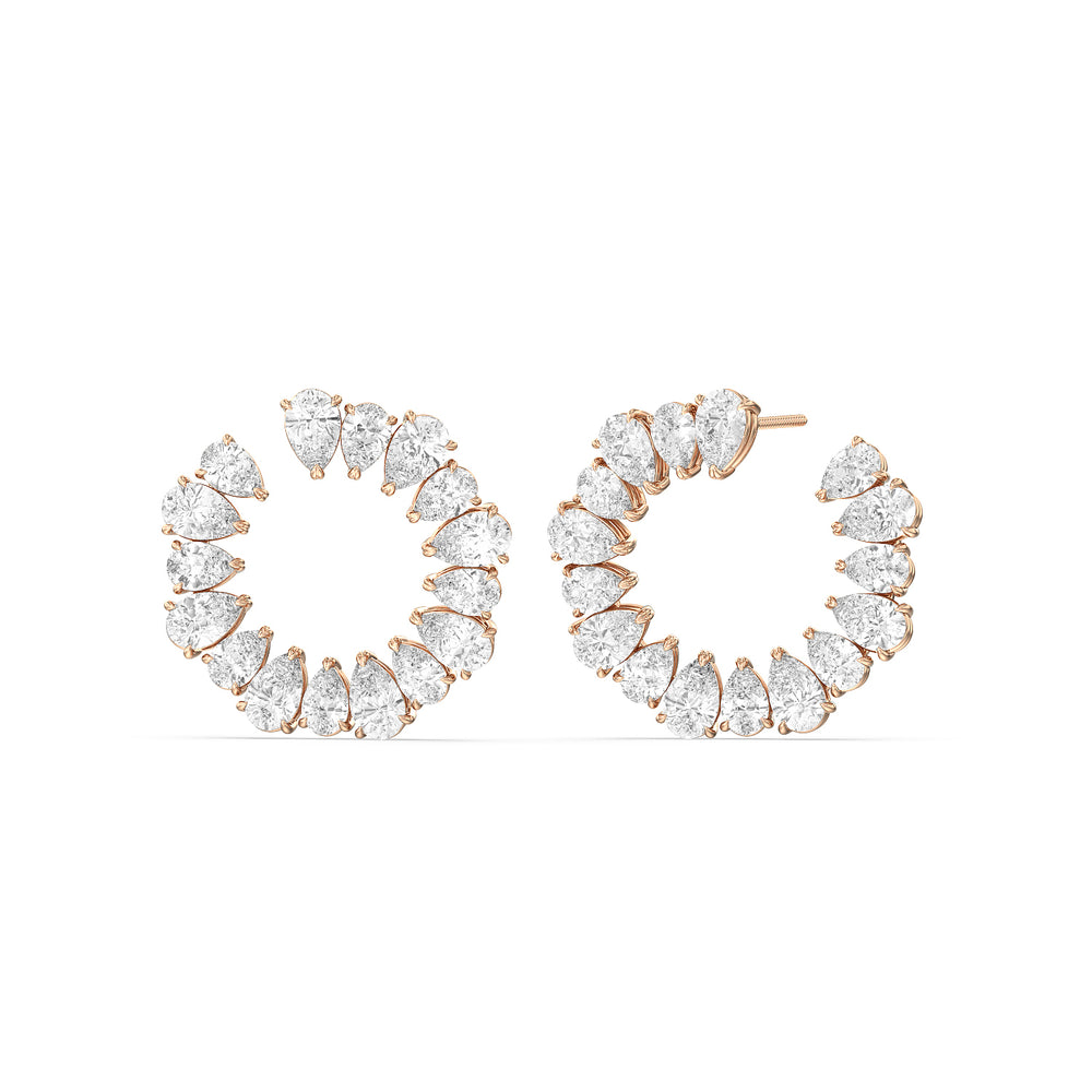The Kadinsky Hoops Reserve Earrings with 18KT Rose Gold / Lab / 13 1/3 Cut Diamond in 14KT Rose Gold / Lab / 13 1/3 view 1
