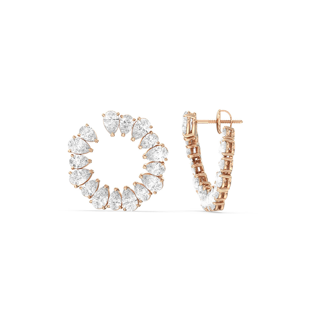 The Kadinsky Hoops Reserve Earrings with 18KT Rose Gold / Lab / 13 1/3 Cut Diamond in 14KT Rose Gold / Lab / 13 1/3 view 2
