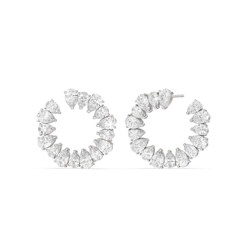 The Kadinsky Hoops Reserve Earrings with Platinum / Lab / 13 1/3 Cut Diamond in 14KT Platinum / Lab / 13 1/3 view 1
