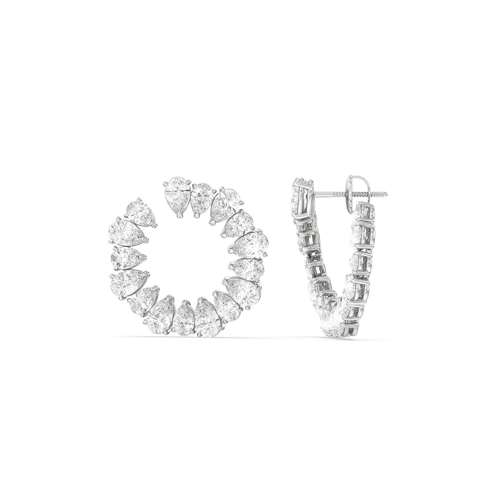 The Kadinsky Hoops Reserve Earrings with Platinum / Lab / 13 1/3 Cut Diamond in 14KT Platinum / Lab / 13 1/3 view 2
