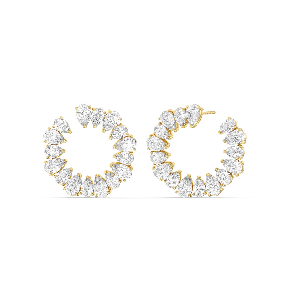 The Kadinsky Hoops Reserve Earrings with 18KT Yellow Gold / Lab / 13 1/3 Cut Diamond in 14KT Yellow Gold / Lab / 13 1/3 view 1
