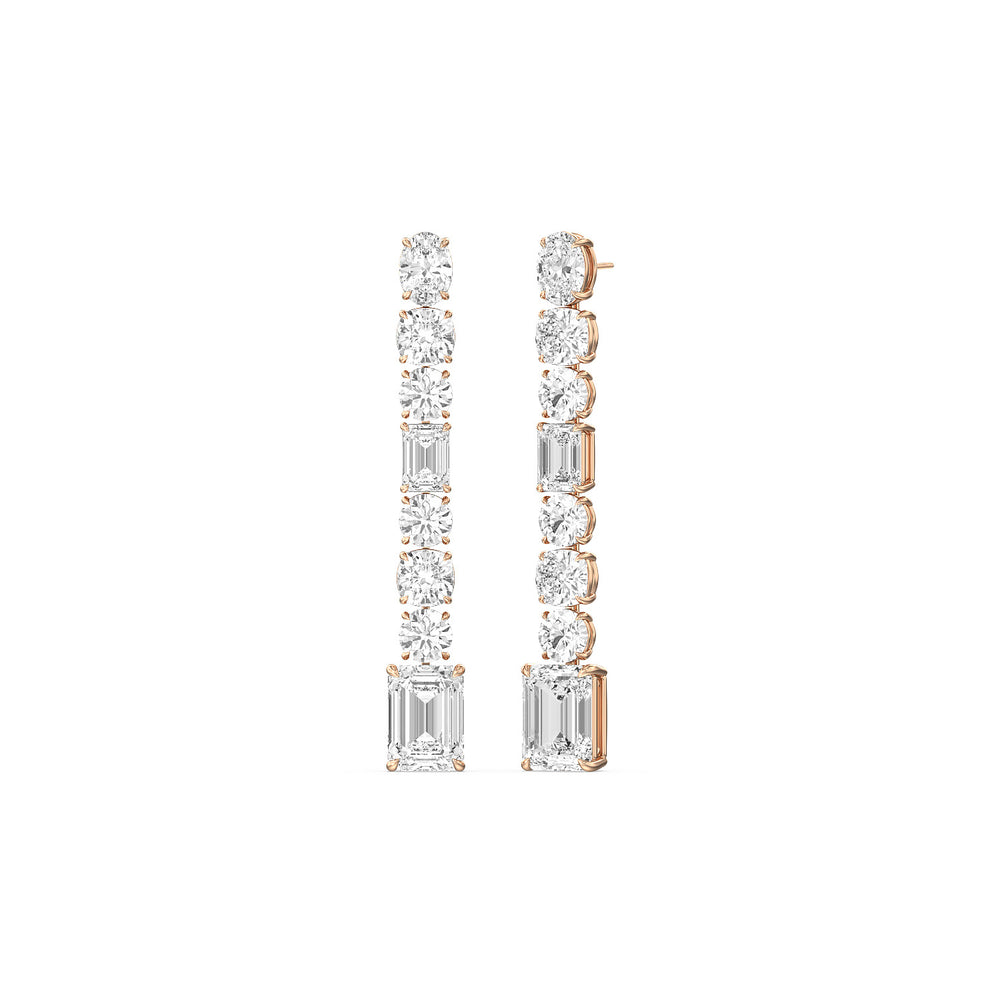 The Luce Reserve Earrings with 18KT Rose Gold / Lab / 23 1/20 Cut Diamond in 14KT Rose Gold / Lab / 23 1/20 view 1
