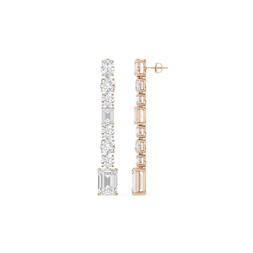 The Luce Reserve Earrings with 18KT Rose Gold / Lab / 23 1/20 Cut Diamond in 14KT Rose Gold / Lab / 23 1/20 view 2
