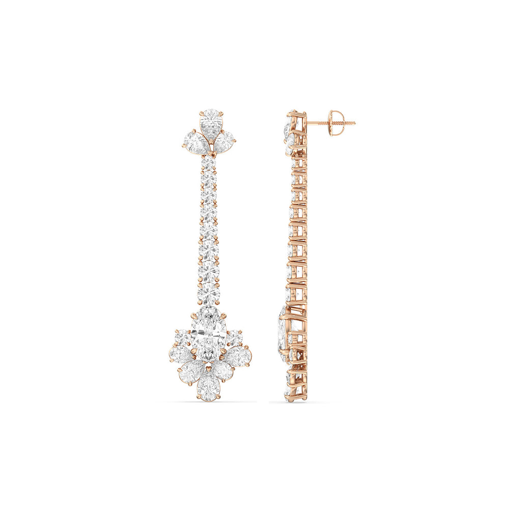 The Seurat Reserve Earrings with 18KT Rose Gold / Lab / 27 1/8 Cut Diamond in 14KT Rose Gold / Lab / 27 1/8 view 2
