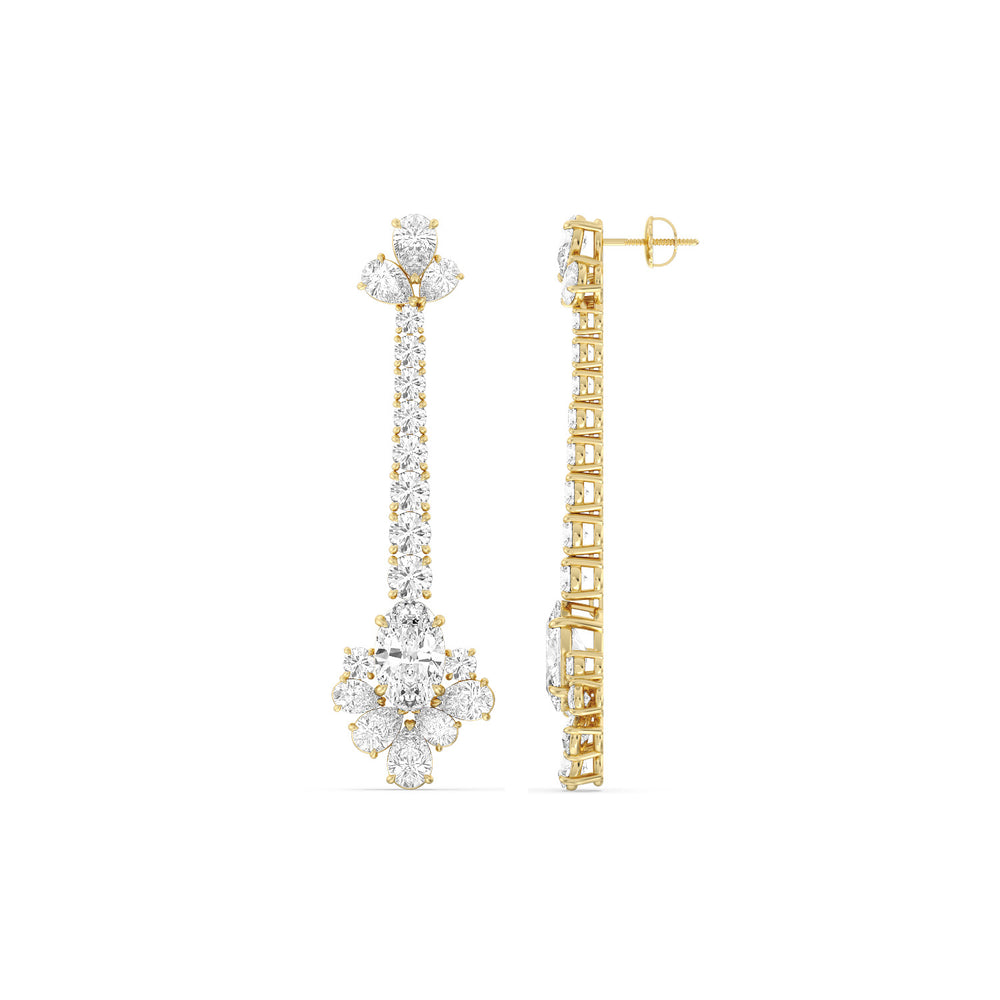 The Seurat Reserve Earrings with 18KT Yellow Gold / Lab / 27 1/8 Cut Diamond in 14KT Yellow Gold / Lab / 27 1/8 view 2
