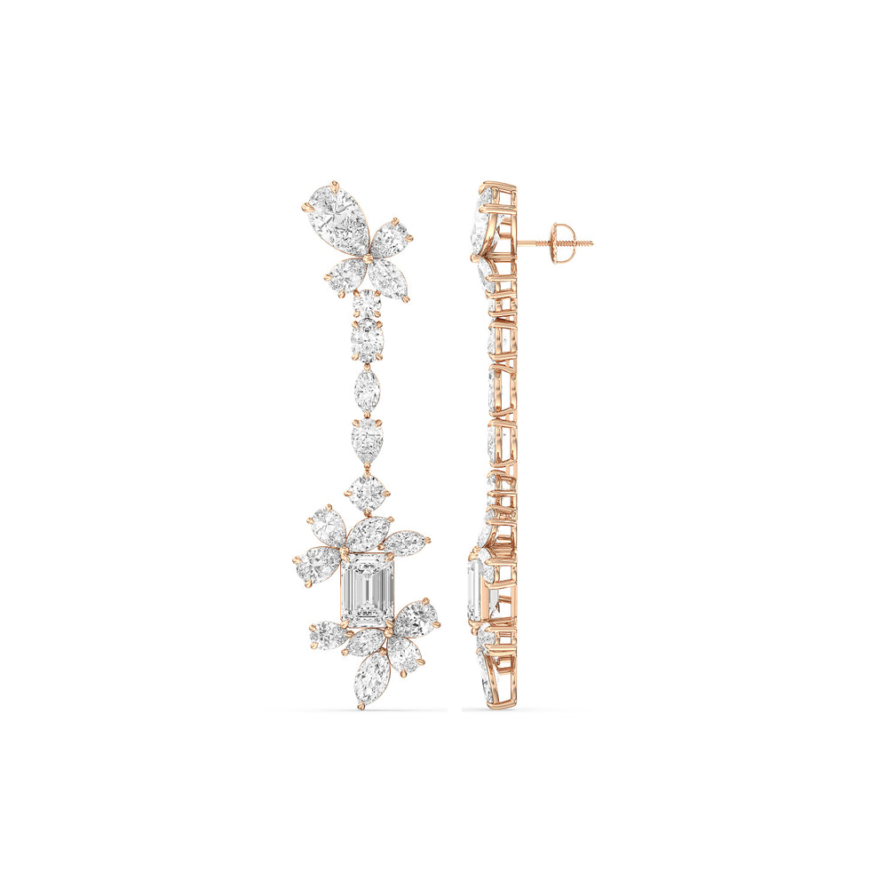 The Delaroche Reserve Earrings with 18KT Rose Gold / Lab / 42 1/20 Cut Diamond in 14KT Rose Gold / Lab / 42 1/20 view 2
