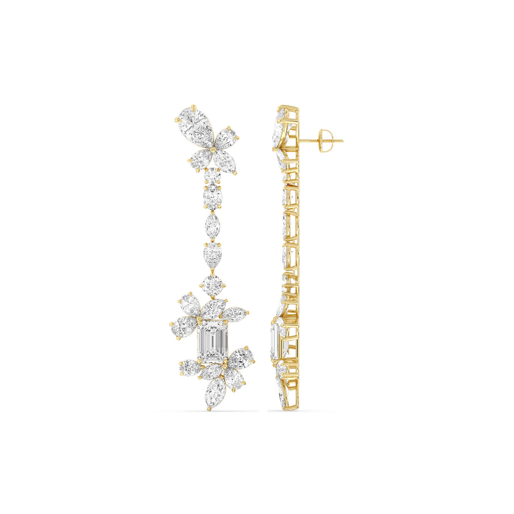 The Delaroche Reserve Earrings with 18KT Yellow Gold / Lab / 42 1/20 Cut Diamond in 14KT Yellow Gold / Lab / 42 1/20 view 2
