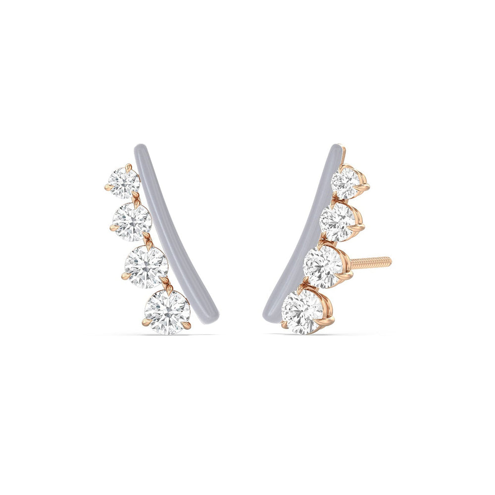Round Diamond Climbers in Ceramic with 14KT Rose Gold / Iris / 1 3/4 Cut Diamond in 14KT Rose Gold / Iris / 1 3/4 view 1
