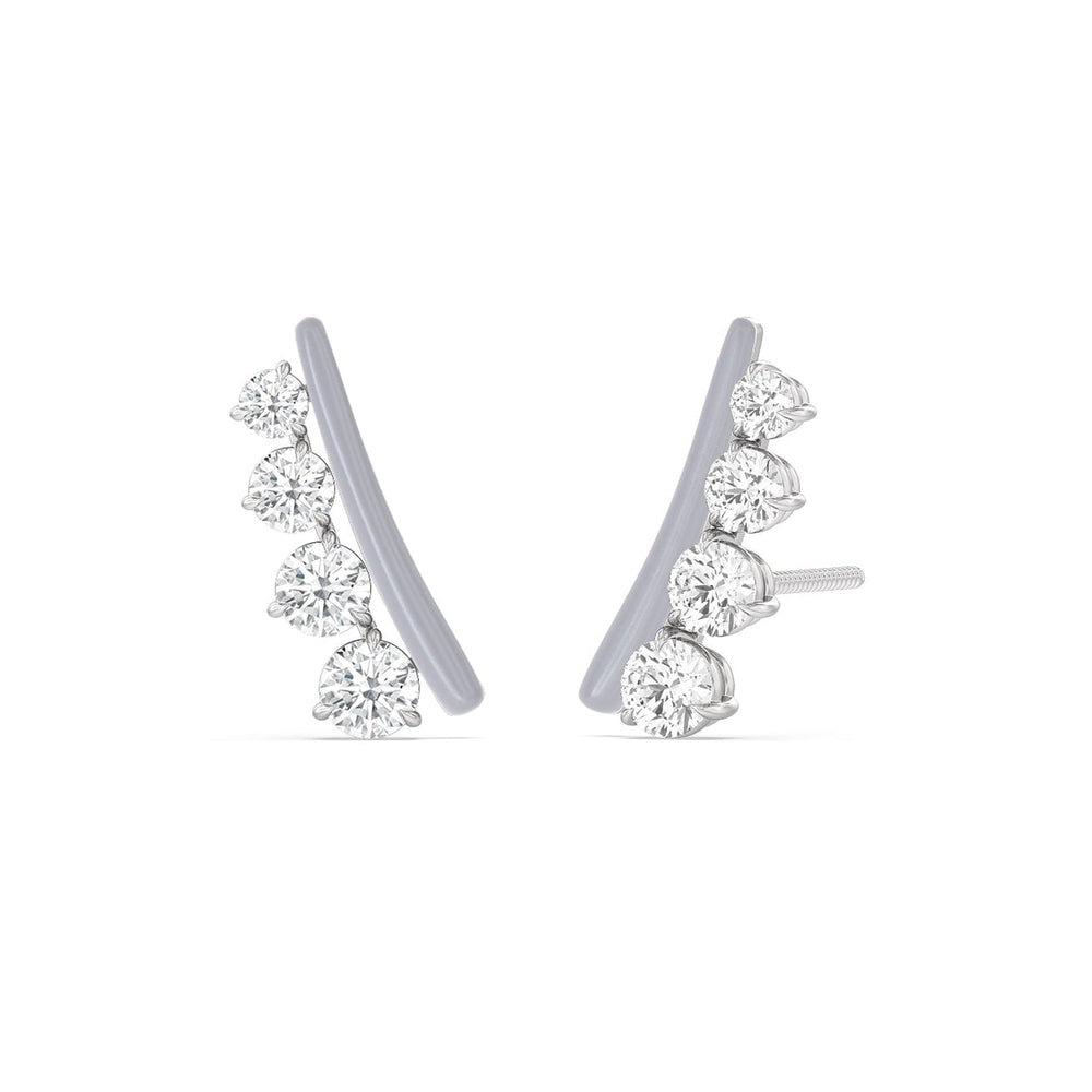 Round Diamond Climbers in Ceramic with 14KT White Gold / Iris / 1 3/4 Cut Diamond in 14KT White Gold / Iris / 1 3/4 view 1
