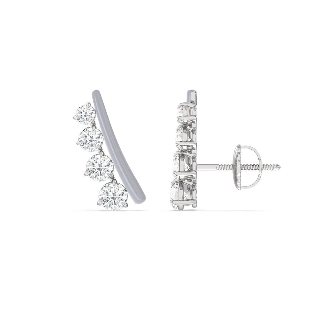 Round Diamond Climbers in Ceramic with 14KT White Gold / Iris / 1 3/4 Cut Diamond in 14KT White Gold / Iris / 1 3/4 view 2
