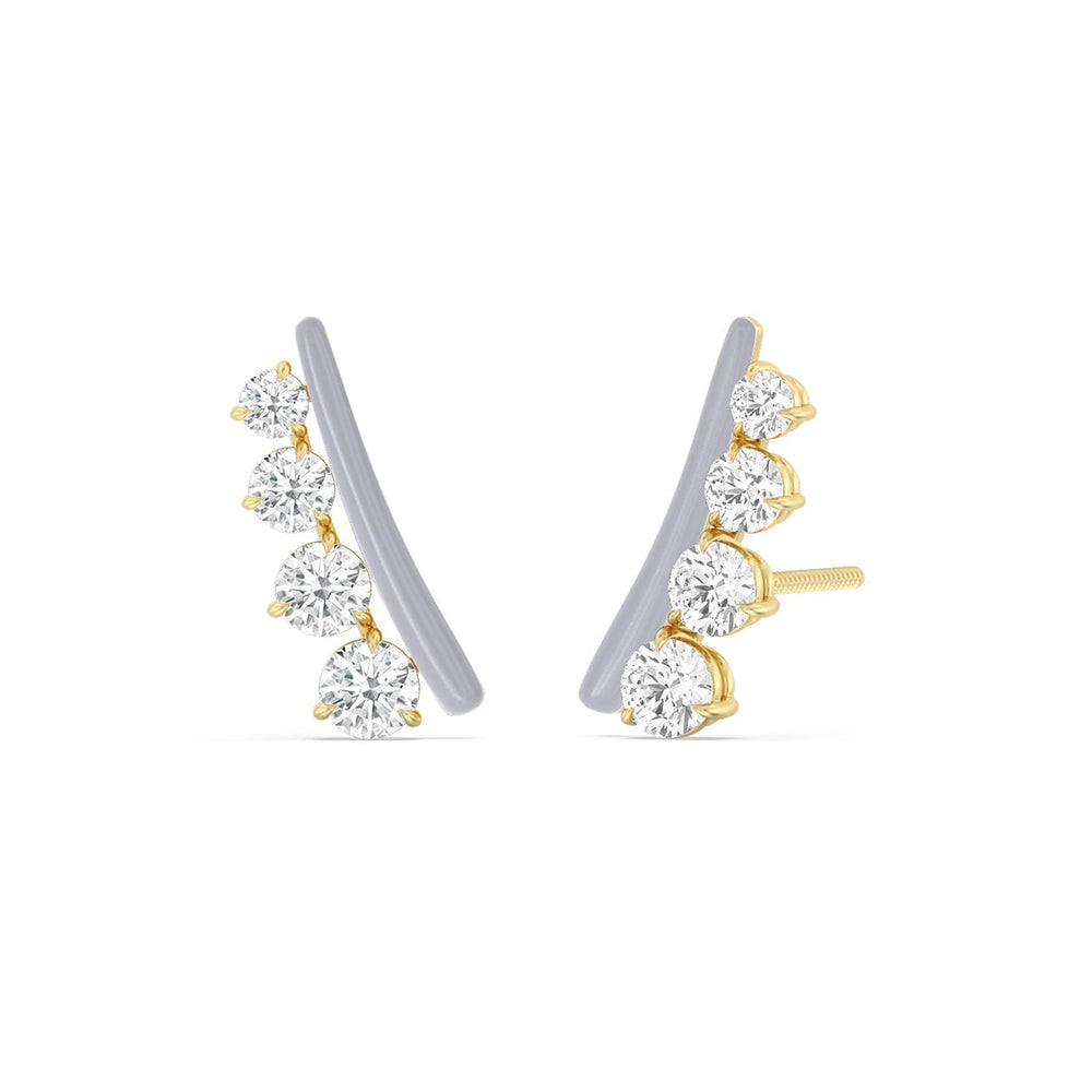 Round Diamond Climbers in Ceramic with 14KT Yellow Gold / Iris / 1 3/4 Cut Diamond in 14KT Yellow Gold / Iris / 1 3/4 view 1
