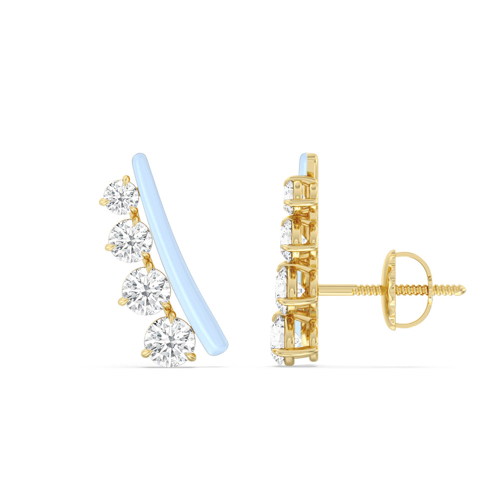 Round Diamond Climbers in Ceramic with 14KT Yellow Gold / Mist / 1 3/4 Cut Diamond in 14KT Yellow Gold / Mist / 1 3/4 view 2
