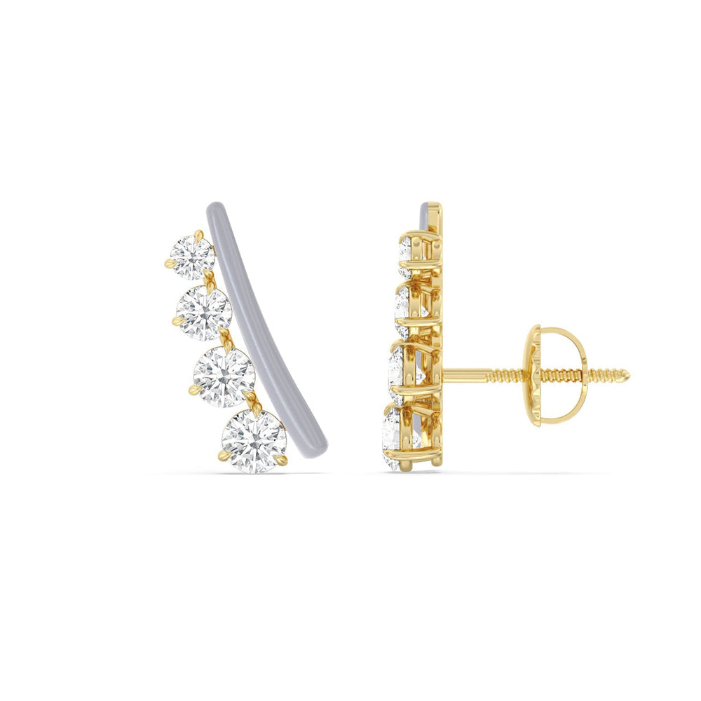 Round Diamond Climbers in Ceramic with 14KT Yellow Gold / Iris / 1 3/4 Cut Diamond in 14KT Yellow Gold / Iris / 1 3/4 view 2

