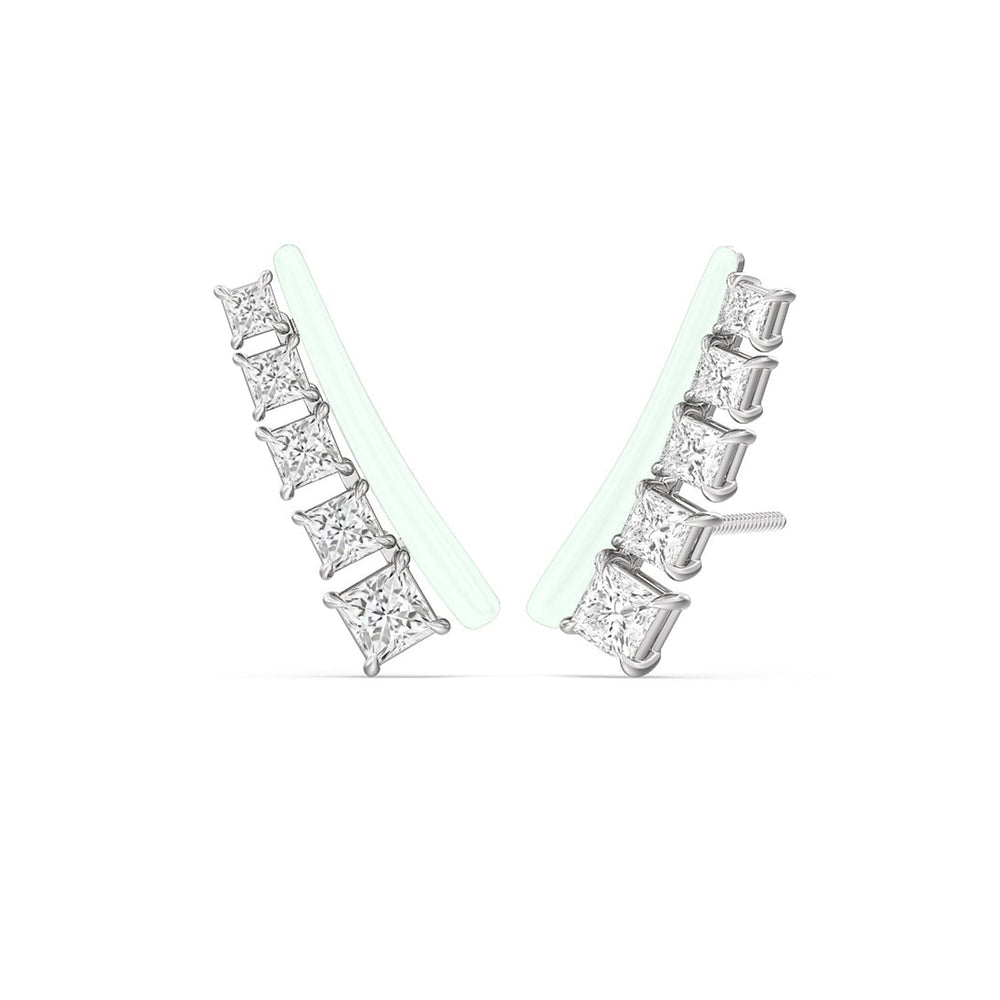 Princess Cut Climbers in Ceramic with 14KT White Gold / Honeydew / 1 3/8 Cut Diamond in 14KT White Gold / Honeydew / 1 3/8 view 1
