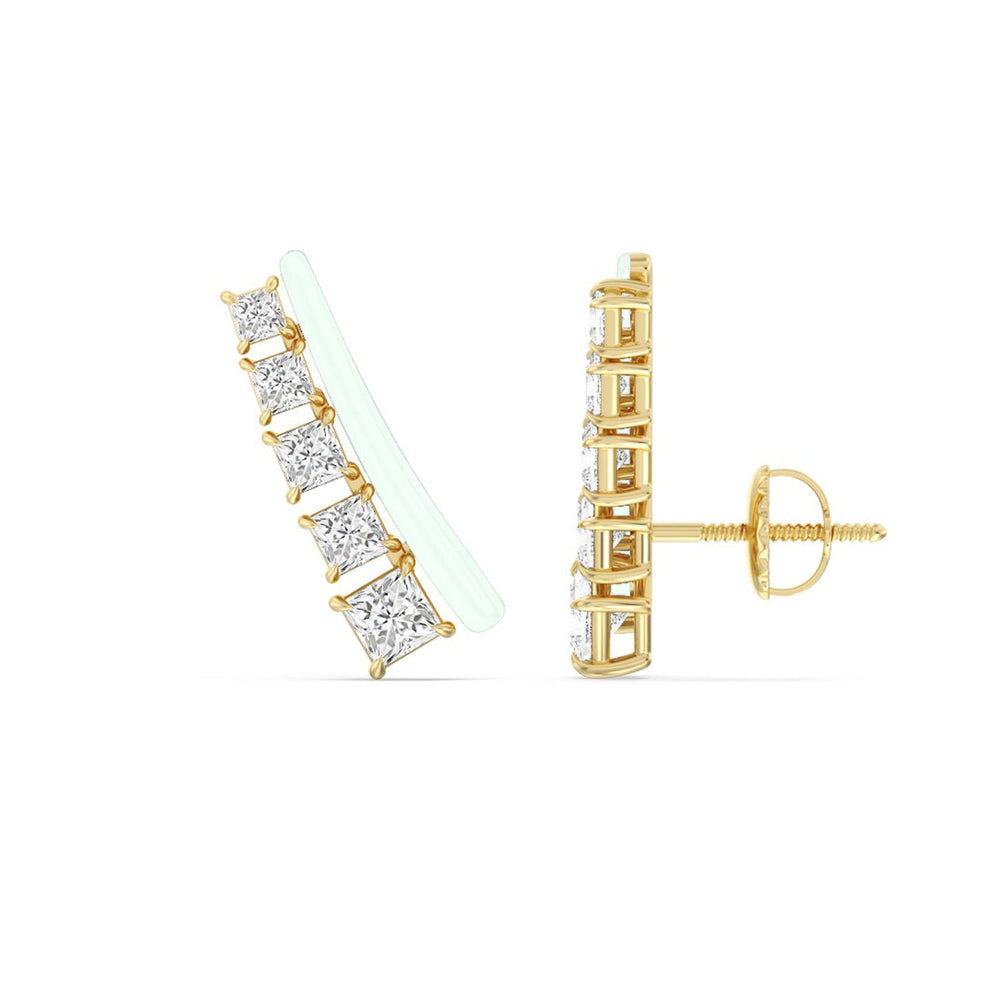 Princess Cut Climbers in Ceramic with 14KT Yellow Gold / Honeydew / 1 3/8 Cut Diamond in 14KT Yellow Gold / Honeydew / 1 3/8 view 2
