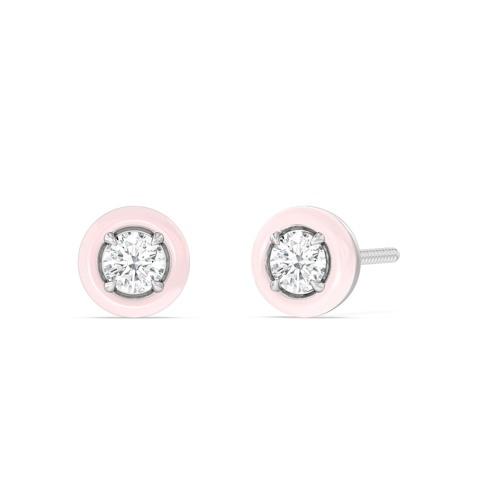 The Ceramic Set with Sterling Silver / Lilac Blush / 1 Cut Diamond in 14KT Sterling Silver / Lilac Blush / 1 view 4
