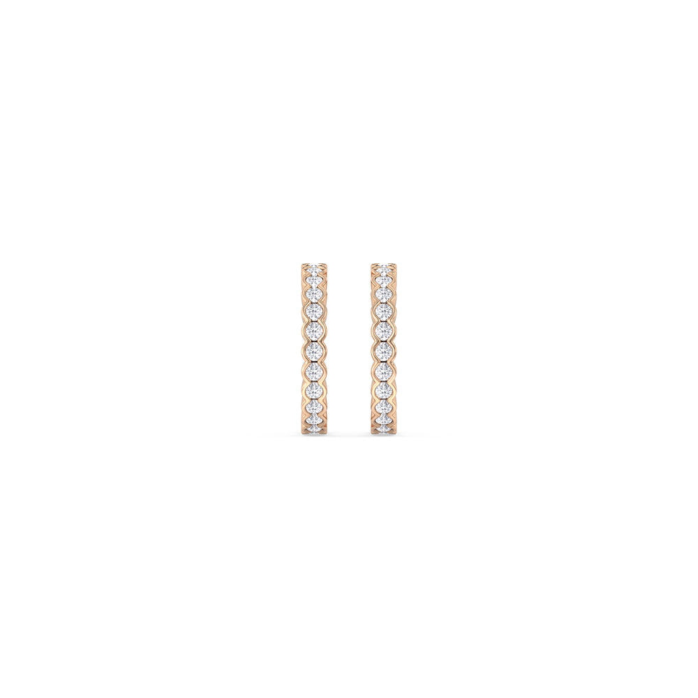 Half Bezel Ear Cuffs with 14KT Rose Gold / Lab / 1/3 Cut Diamond in 14KT Rose Gold / Lab / 1/3 view 4
