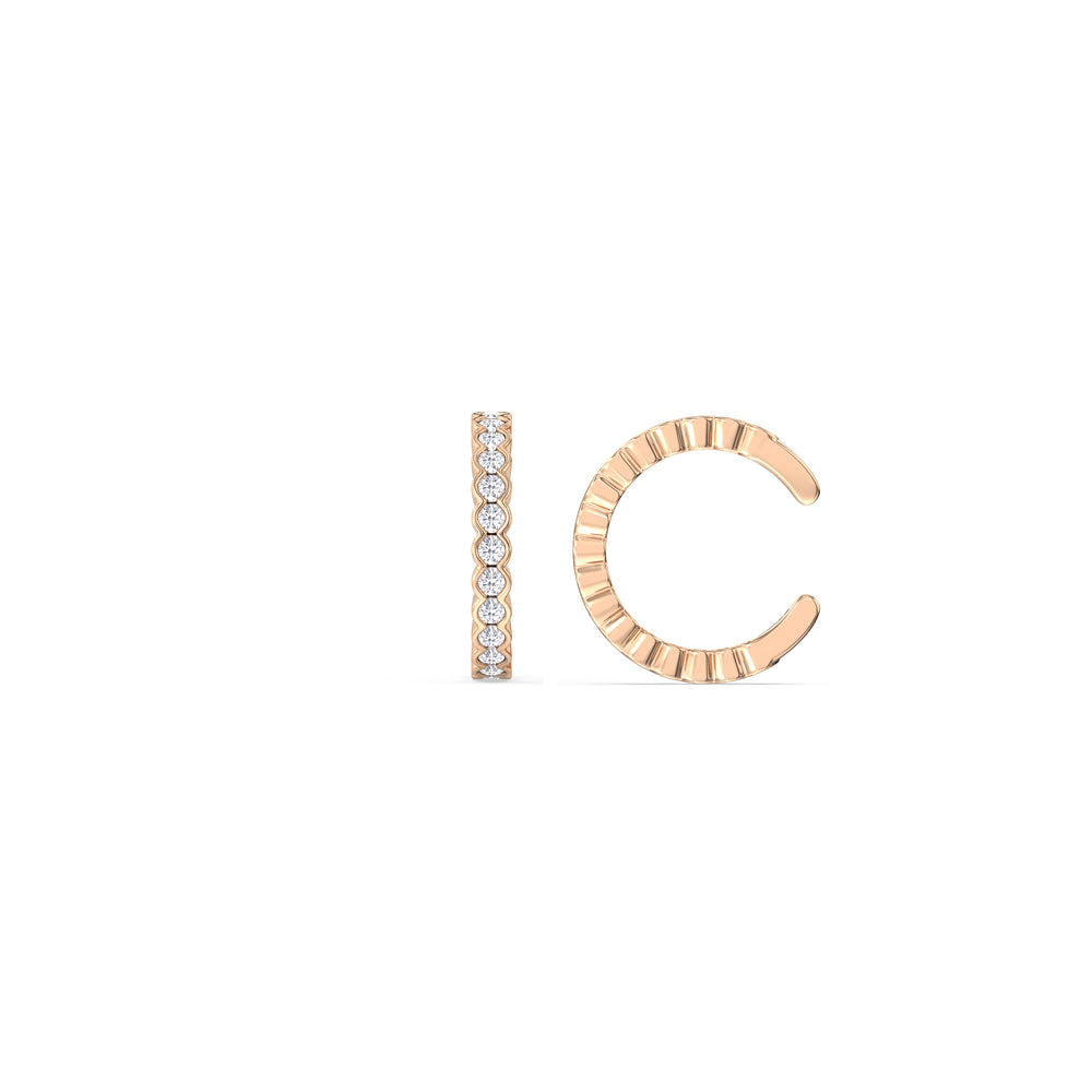 Half Bezel Ear Cuffs with 14KT Rose Gold / Lab / 1/3 Cut Diamond in 14KT Rose Gold / Lab / 1/3 view 5
