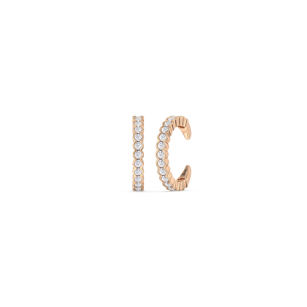 Half Bezel Ear Cuffs with 14KT Rose Gold / Lab / 1/3 Cut Diamond in 14KT Rose Gold / Lab / 1/3 view 1
