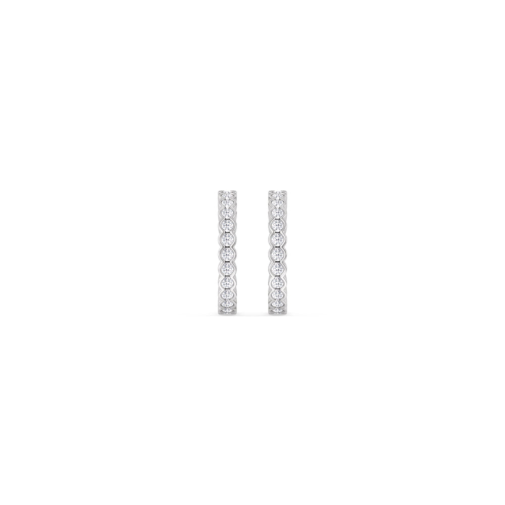 Half Bezel Ear Cuffs with 14KT White Gold / Lab / 1/3 Cut Diamond in 14KT White Gold / Lab / 1/3 view 4
