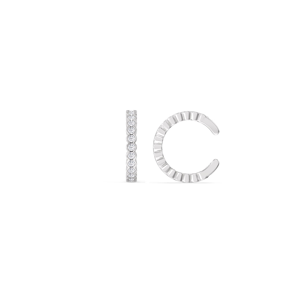 Half Bezel Ear Cuffs with 14KT White Gold / Lab / 1/3 Cut Diamond in 14KT White Gold / Lab / 1/3 view 5
