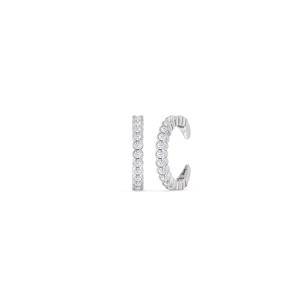Half Bezel Ear Cuffs with 14KT White Gold / Lab / 1/3 Cut Diamond in 14KT White Gold / Lab / 1/3 view 1
