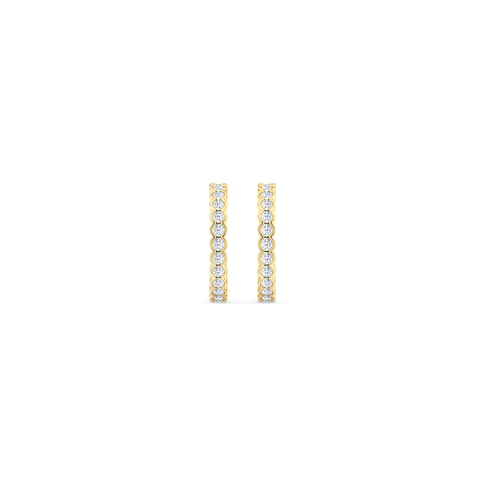 Half Bezel Ear Cuffs with 14KT Yellow Gold / Lab / 1/3 Cut Diamond in 14KT Yellow Gold / Lab / 1/3 view 4

