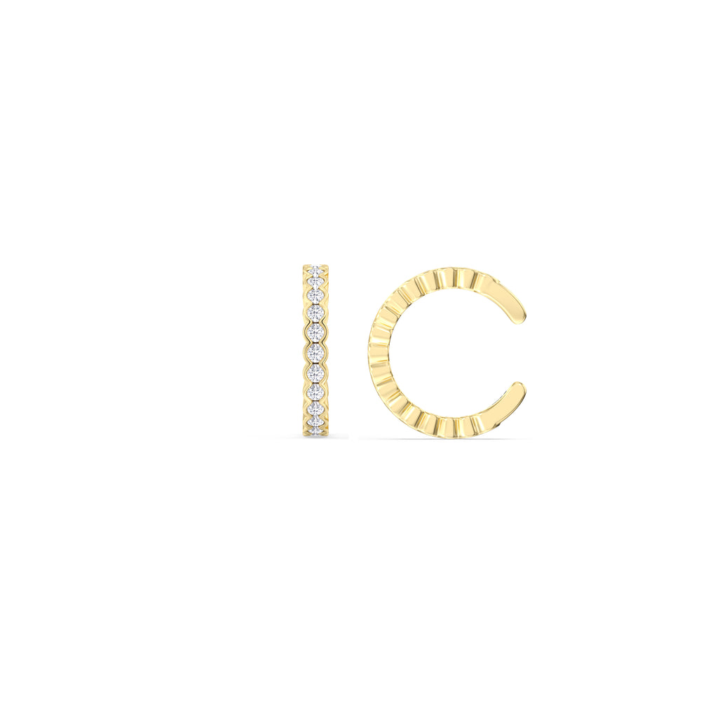 Half Bezel Ear Cuffs with 14KT Yellow Gold / Lab / 1/3 Cut Diamond in 14KT Yellow Gold / Lab / 1/3 view 5
