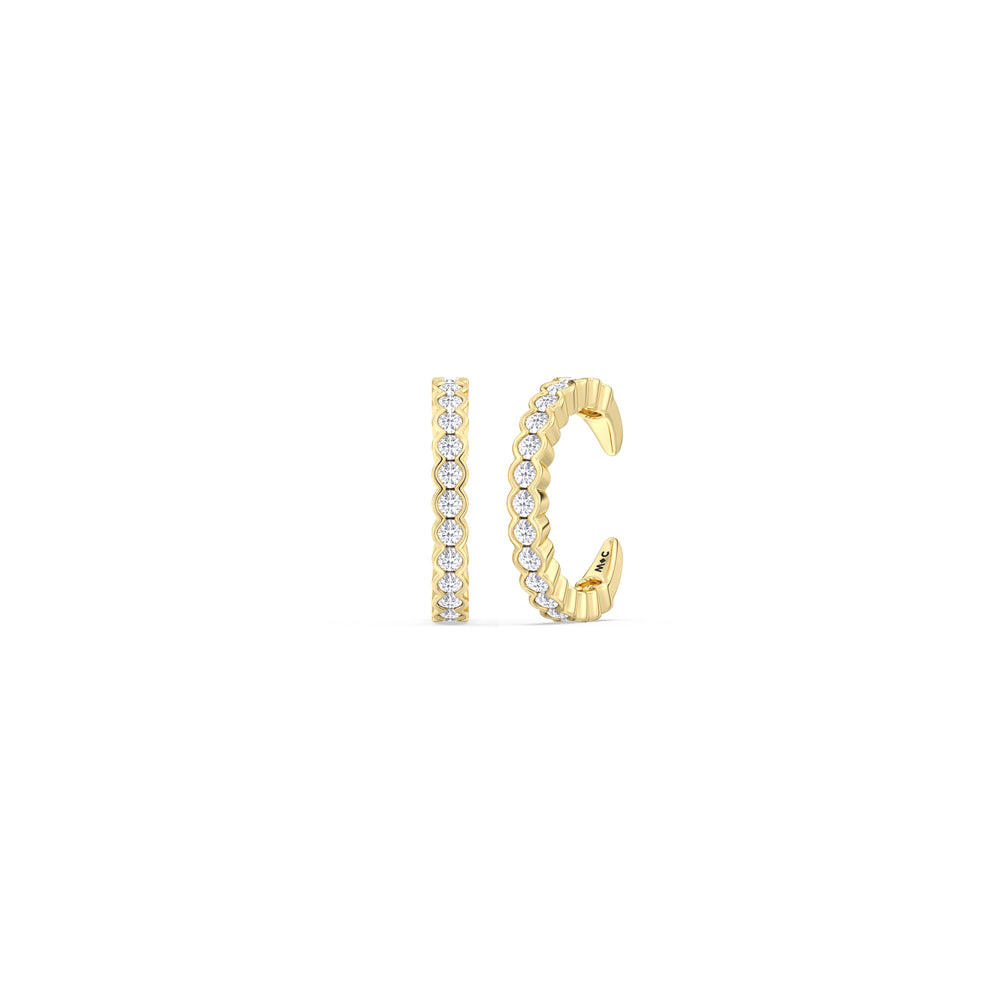 Half Bezel Ear Cuffs with 14KT Yellow Gold / Lab / 1/3 Cut Diamond in 14KT Yellow Gold / Lab / 1/3 view 1
