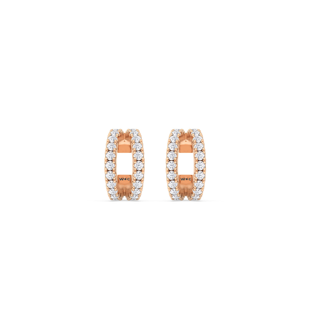 Tapered Duet Ear Cuffs with 14KT Rose Gold / Lab / 1/2 Cut Diamond in 14KT Rose Gold / Lab / 1/2 view 4

