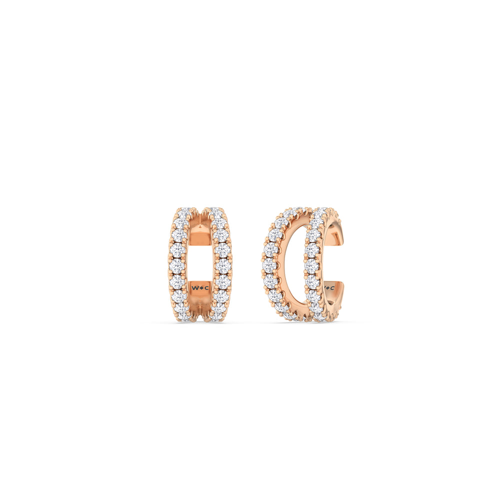 Tapered Duet Ear Cuffs with 14KT Rose Gold / Lab / 1/2 Cut Diamond in 14KT Rose Gold / Lab / 1/2 view 1
