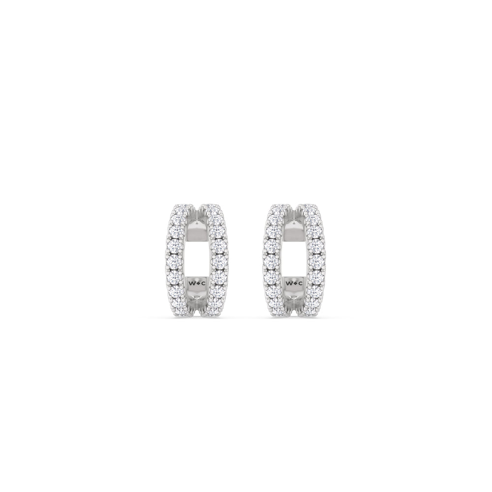Tapered Duet Ear Cuffs with 14KT White Gold / Lab / 1/2 Cut Diamond in 14KT White Gold / Lab / 1/2 view 4
