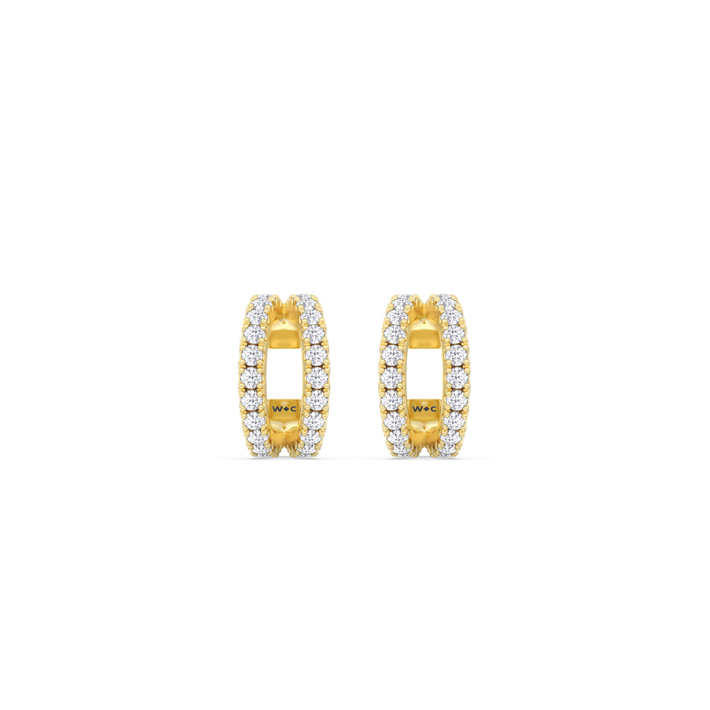 Tapered Duet Ear Cuffs with 14KT Yellow Gold / Lab / 1/2 Cut Diamond in 14KT Yellow Gold / Lab / 1/2 view 4
