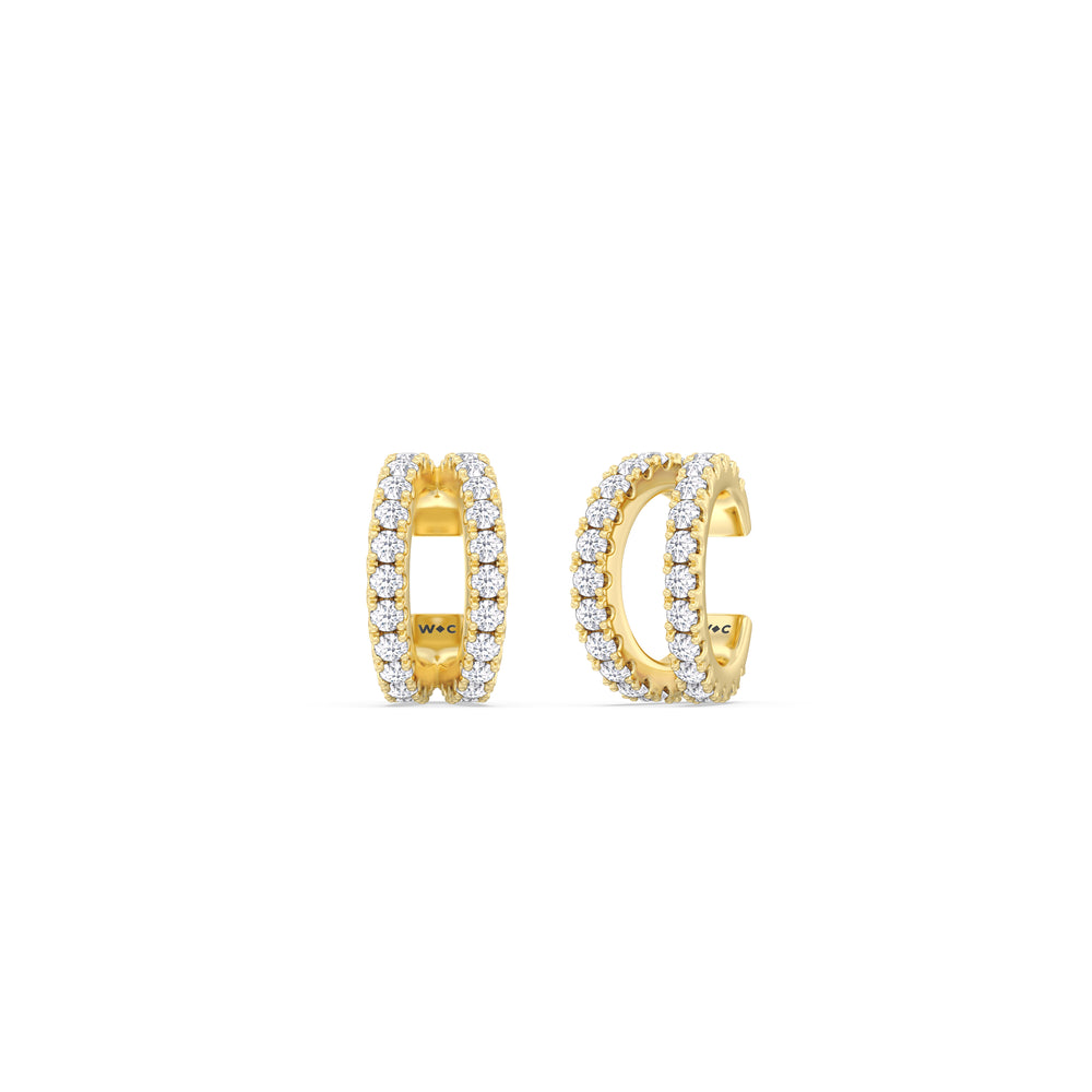 Tapered Duet Ear Cuffs with 14KT Yellow Gold / Lab / 1/2 Cut Diamond in 14KT Yellow Gold / Lab / 1/2 view 1
