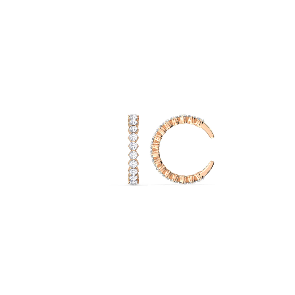 Honeycomb Ear Cuffs with 14KT Rose Gold / Lab / 1/3 Cut Diamond in 14KT Rose Gold / Lab / 1/3 view 5
