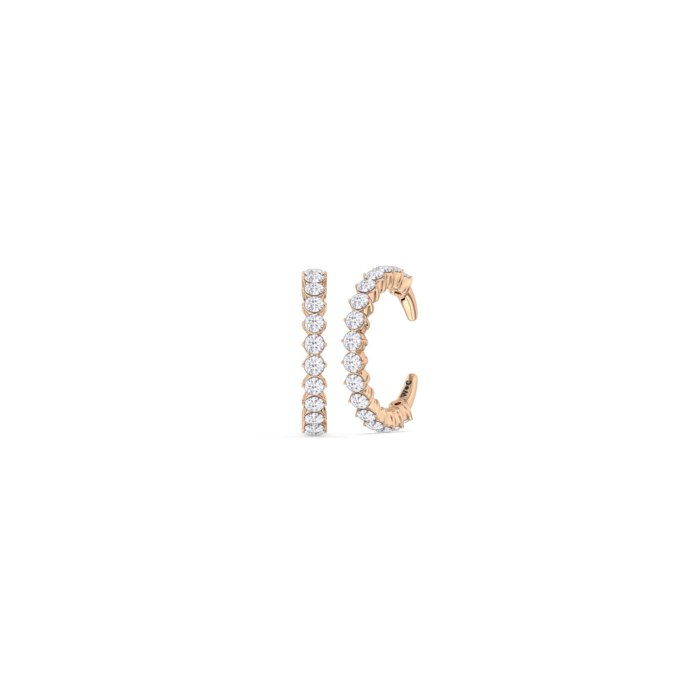 Honeycomb Ear Cuffs with 14KT Rose Gold / Lab / 1/3 Cut Diamond in 14KT Rose Gold / Lab / 1/3 view 1
