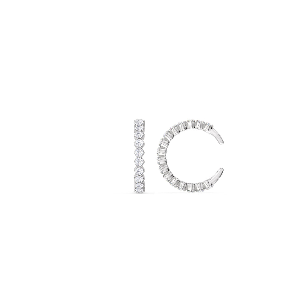 Honeycomb Ear Cuffs with 14KT White Gold / Lab / 1/3 Cut Diamond in 14KT White Gold / Lab / 1/3 view 5
