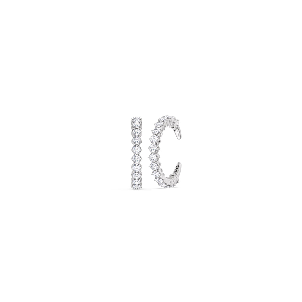 Honeycomb Ear Cuffs with 14KT White Gold / Lab / 1/3 Cut Diamond in 14KT White Gold / Lab / 1/3 view 1
