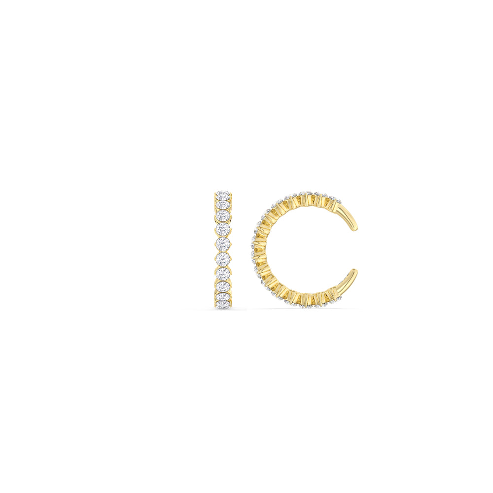 Honeycomb Ear Cuffs with 14KT Yellow Gold / Lab / 1/3 Cut Diamond in 14KT Yellow Gold / Lab / 1/3 view 5
